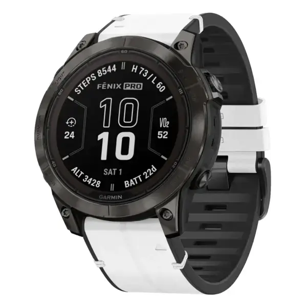f7.g.r73a.22 Main Arctic StrapsCo Leather Hybrid Strap QuickFit 22 Watch Band for Garmin Fenix 7 & 7 Pro