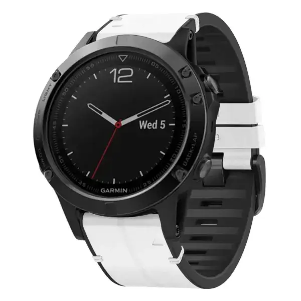 f5.g.r73a.22 Main Arctic StrapsCo Leather Hybrid Strap QuickFit 22 Watch Band for Garmin Fenix 5 & 5 Plus