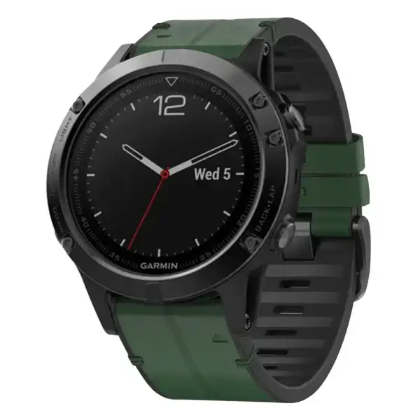 f5.g.r73a.11 Main Forest StrapsCo Leather Hybrid Strap QuickFit 22 Watch Band for Garmin Fenix 5 & 5 Plus