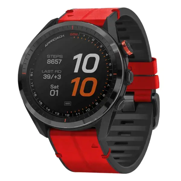 as62.g.r73a.6 Main Blaze StrapsCo Leather Hybrid Strap QuickFit 22 Watch Band for Garmin Approach S62