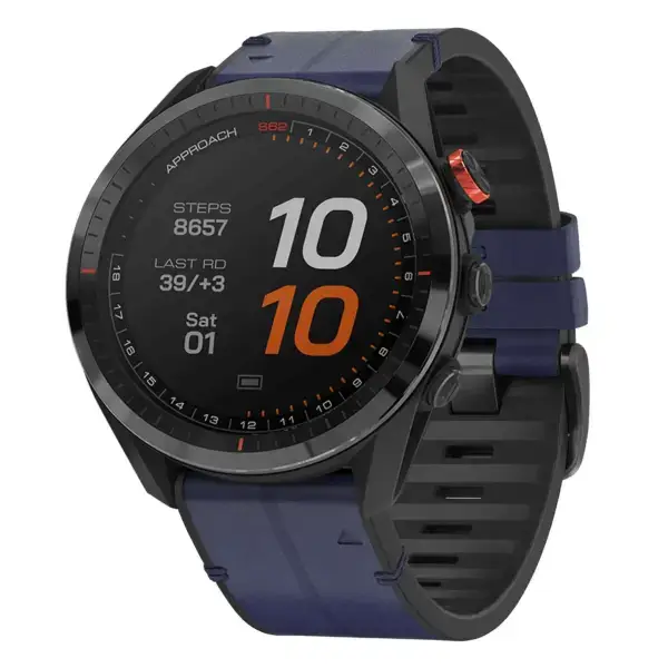 as62.g.r73a.5 Main Midnight StrapsCo Leather Hybrid Strap QuickFit 22 Watch Band for Garmin Approach S62