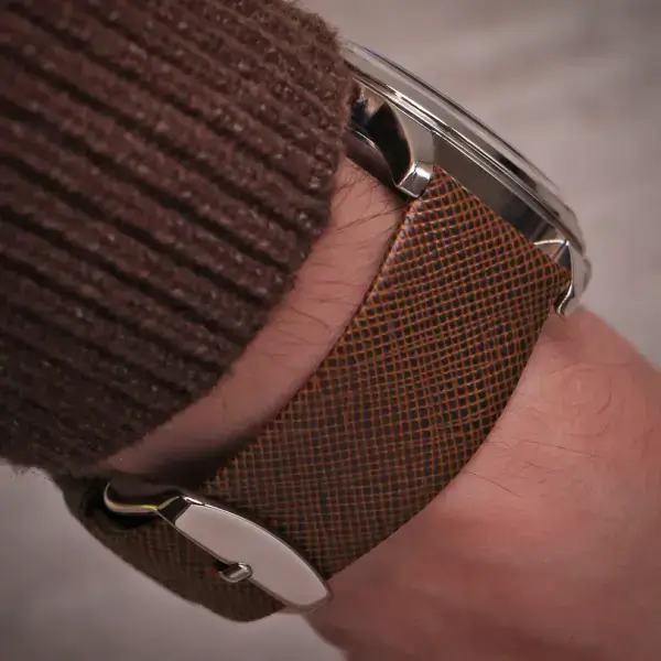 st39.2 Wrist Coffee StrapsCo Thinline Saffiano Leather Watch Band Strap 16mm 17mm 18mm 19mm 20mm 21mm 22mm