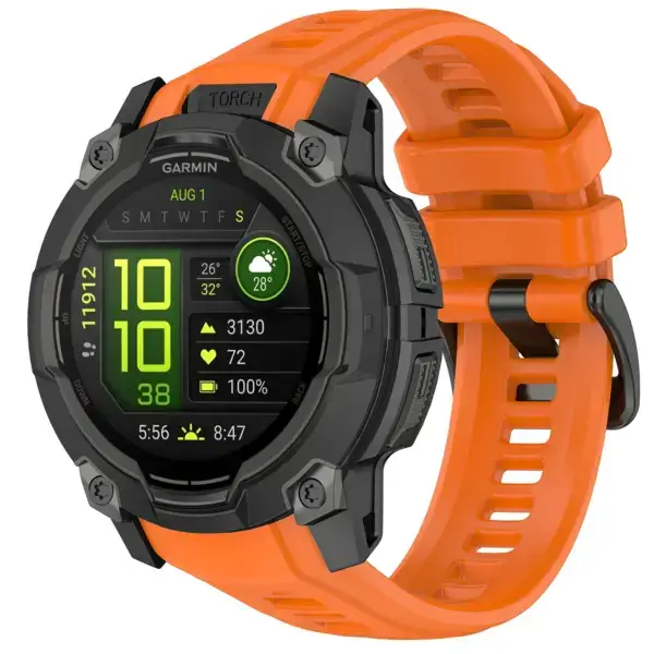 g.r85.12a Main Dark Orange StrapsCo PrecisionFit Watch Band Strap for Garmin Instinct 3 Smartwatch 45mm 50mm