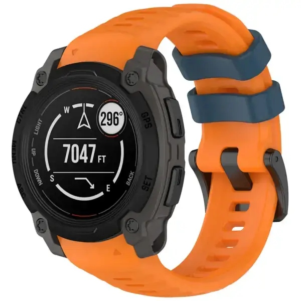 g.r84.12.5 40 Main Orange & Blue StrapsCo PrecisionFit Watch Band Strap for Garmin Instinct E Smartwatch 40mm 45mm