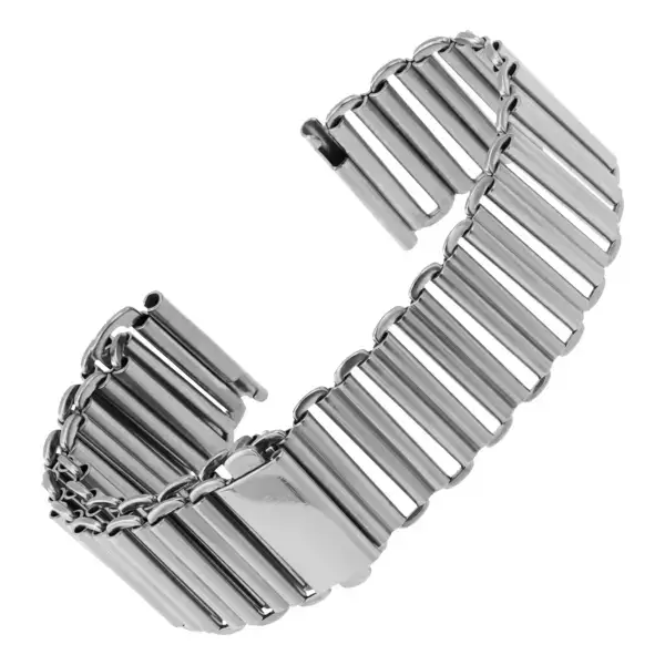 m114.ss Curved Silver StrapsCo Bonklip Style Bracelet Watch Band Strap 18mm 20mm 22mm