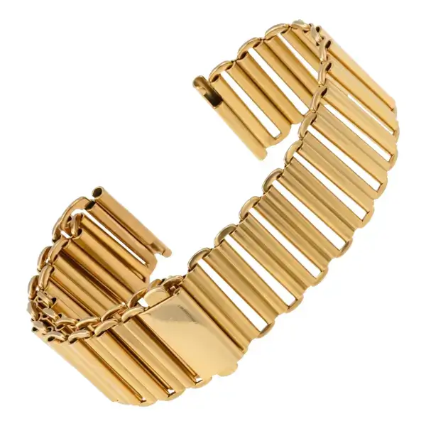 m114.yg Curved Yellow Gold StrapsCo Bonklip Style Bracelet Watch Band Strap 18mm 20mm 22mm