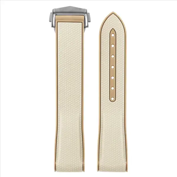 ms3.17 Upright Khaki & Brown Fitted ColorBlock Watch Band Strap with Clasp for MoonSwatch and Omega Speedmaster 20mm