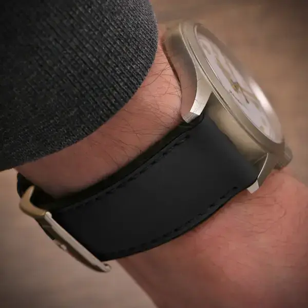 fk31.1 Wrist Black DASSARI Leather FKM Hybrid Watch Band Strap 19mm 20mm 21mm 22mm 23mm 24mm