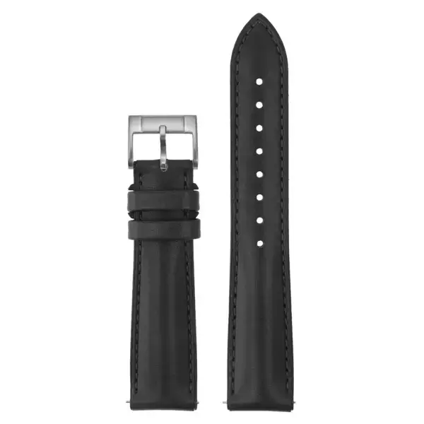 fk31.1 Up Black DASSARI Leather FKM Hybrid Watch Band Strap 19mm 20mm 21mm 22mm 23mm 24mm