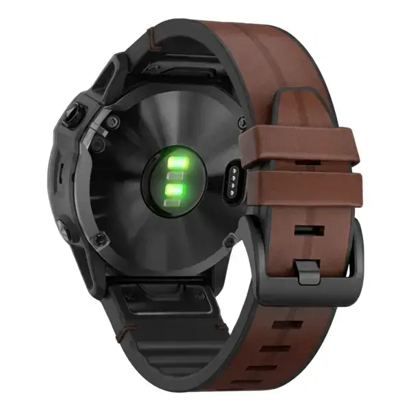 g.r73a.2 Back Cigar StrapsCo Leather Hybrid Strap QuickFit 22 Watch Band for Garmin Watch