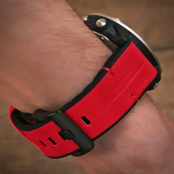 g.r73a.6 Wrist Blaze StrapsCo Leather Hybrid Strap QuickFit 22 Watch Band for Garmin Watch