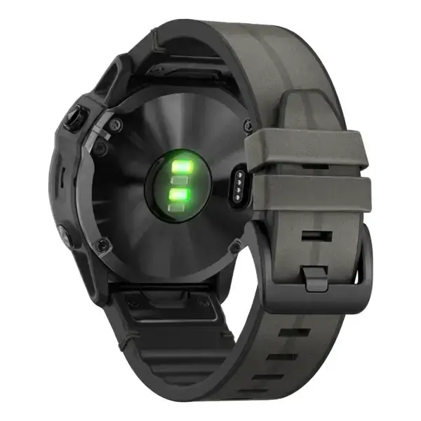 g.r73a.7 Back Slate StrapsCo Leather Hybrid Strap QuickFit 22 Watch Band for Garmin Watch