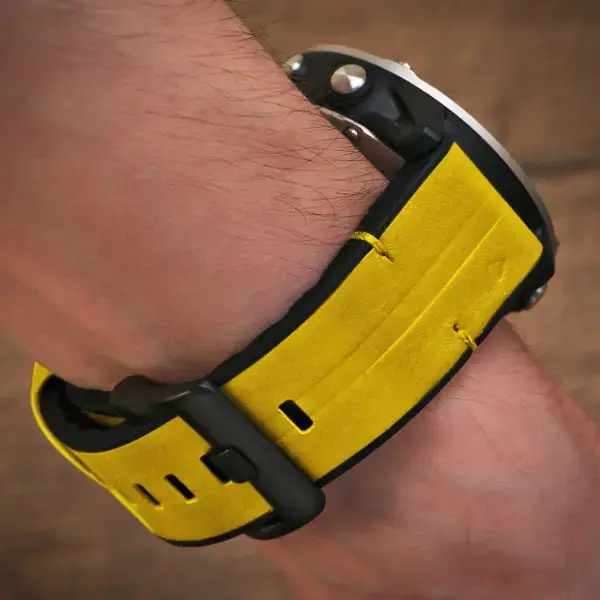 g.r73a.10 Wrist Solar StrapsCo Leather Hybrid Strap QuickFit 22 Watch Band for Garmin Watch