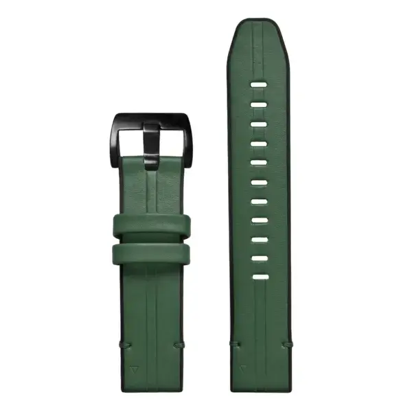 g.r73a.11 Up Forest StrapsCo Leather Hybrid Strap QuickFit 22 Watch Band for Garmin Watch