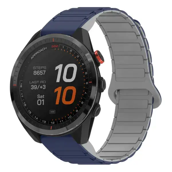 as62.g.r88.5.7 Main Midnight & Grey StrapsCo MagLoop Active Watch Band Strap for Garmin Approach S62