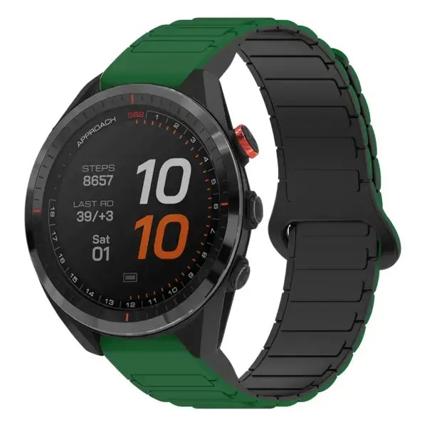 as62.g.r88.11.1 Main Green & Black StrapsCo MagLoop Active Watch Band Strap for Garmin Approach S62