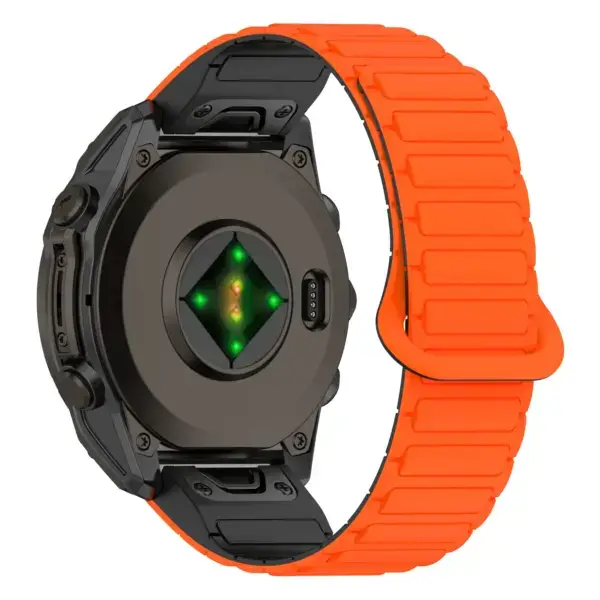 g.r88.12.1 Back Orange & Black StrapsCo MagLoop Active Watch Band Strap for Garmin QuickFit 20 22 26