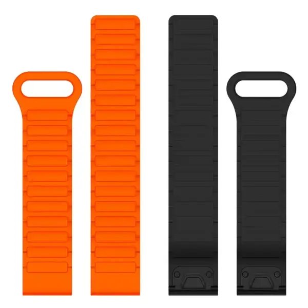 g.r88.12.1 Up Orange & Black StrapsCo MagLoop Active Watch Band Strap for Garmin QuickFit 20 22 26