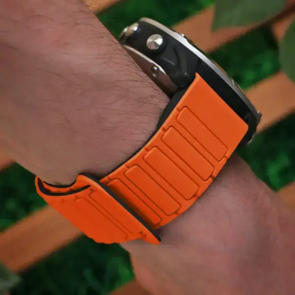 g.r88.12.1 Wrist Orange & Black StrapsCo MagLoop Active Watch Band Strap for Garmin QuickFit 20 22 26