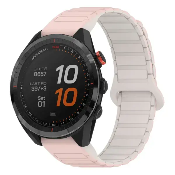 as62.g.r88.13.17 Main Pink & Beige StrapsCo MagLoop Active Watch Band Strap for Garmin Approach S62