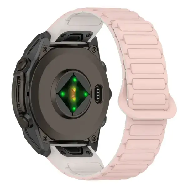 g.r88.13.17 Back Pink & Beige StrapsCo MagLoop Active Watch Band Strap for Garmin QuickFit 20 22 26