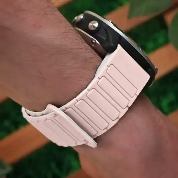 g.r88.13.17 Wrist Pink & Beige StrapsCo MagLoop Active Watch Band Strap for Garmin QuickFit 20 22 26