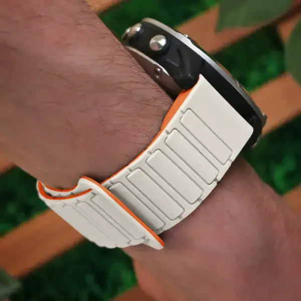 g.r88.17.12 Wrist Beige & Orange StrapsCo MagLoop Active Watch Band Strap for Garmin QuickFit 20 22 26