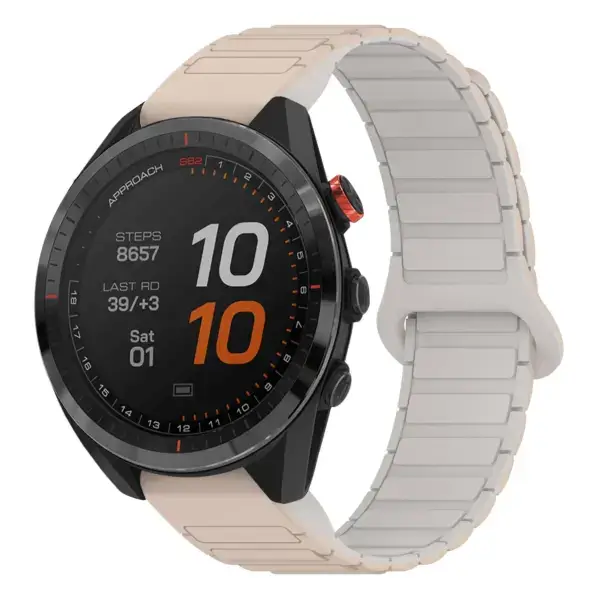 as62.g.r88.17.22 Main Beige & White StrapsCo MagLoop Active Watch Band Strap for Garmin Approach S62
