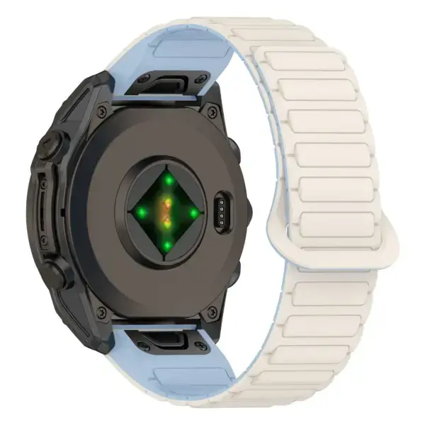 g.r88.22.5 Back White & Sky StrapsCo MagLoop Active Watch Band Strap for Garmin QuickFit 20 22 26