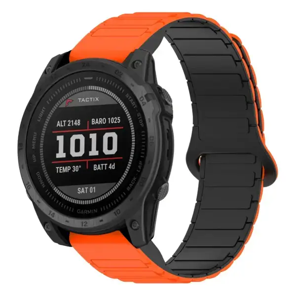 t7.g.r88.12.1 Main Orange & Black StrapsCo MagLoop Active Watch Band Strap for Garmin Tactix 7