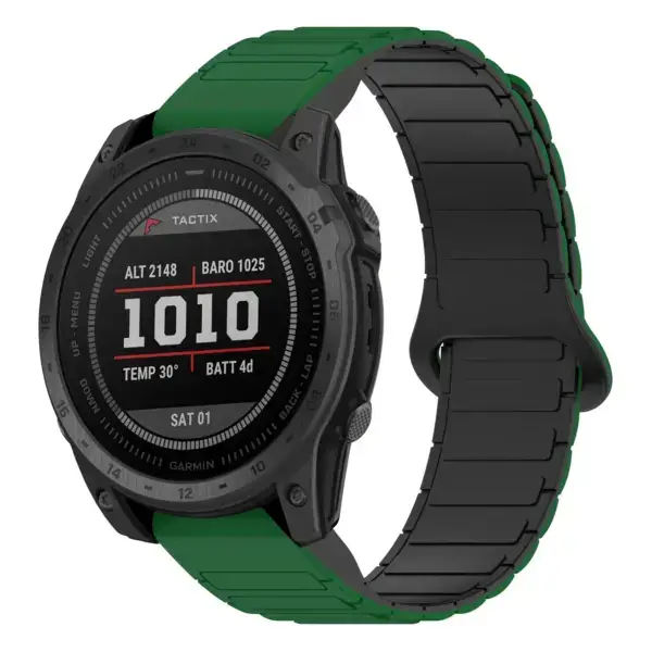 t7.g.r88.11.1 Main Green & Black StrapsCo MagLoop Active Watch Band Strap for Garmin Tactix 7