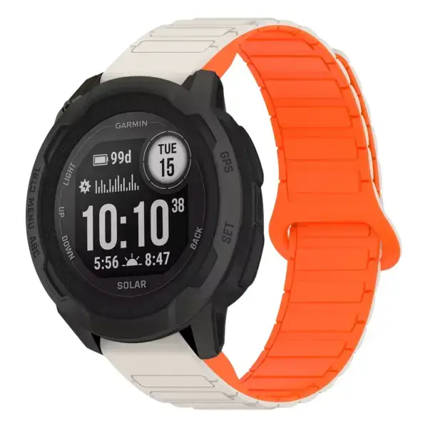i2x.g.r88.17.12 Main Beige & Orange StrapsCo MagLoop Active Watch Band Strap for Garmin Instinct 2X