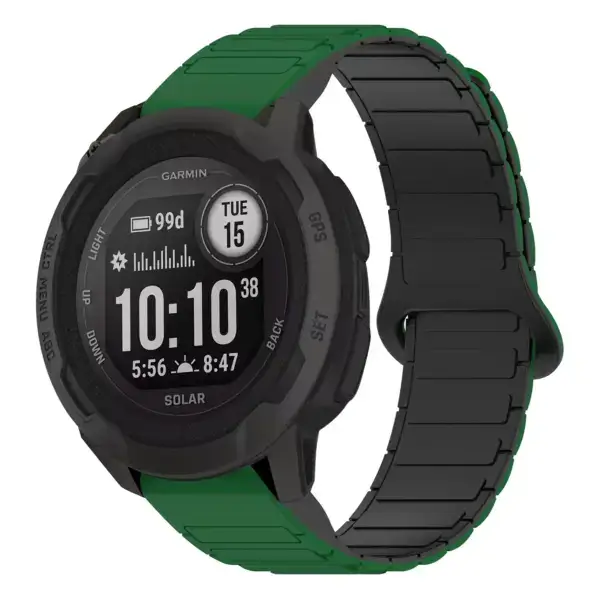 i2x.g.r88.11.1 Main Green & Black StrapsCo MagLoop Active Watch Band Strap for Garmin Instinct 2X