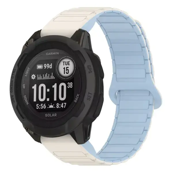 i2s.g.r88.22.5 Main White & Sky StrapsCo MagLoop Active Watch Band Strap for Garmin Instinct 2S