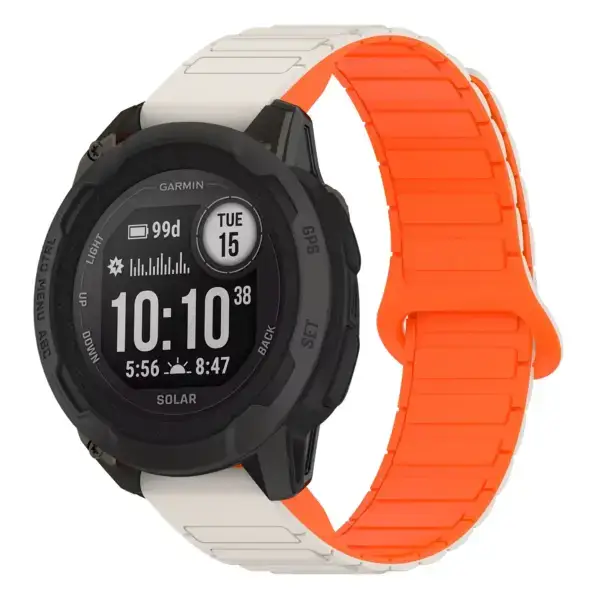 i2s.g.r88.17.12 Main Beige & Orange StrapsCo MagLoop Active Watch Band Strap for Garmin Instinct 2S