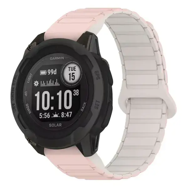 i2s.g.r88.13.17 Main Pink & Beige StrapsCo MagLoop Active Watch Band Strap for Garmin Instinct 2S