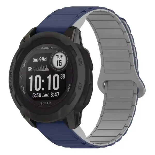 i2s.g.r88.5.7 Main Midnight & Grey StrapsCo MagLoop Active Watch Band Strap for Garmin Instinct 2S
