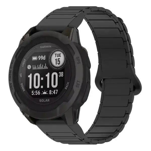 i2s.g.r88.1 Main Black StrapsCo MagLoop Active Watch Band Strap for Garmin Instinct 2S