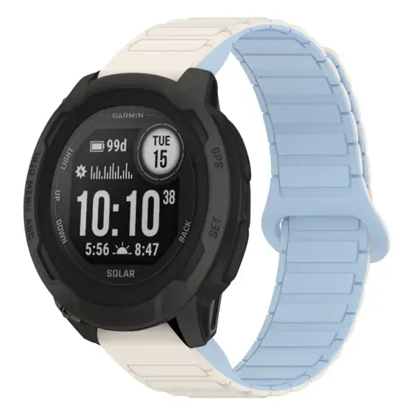 i2.g.r88.22.5 Main White & Sky StrapsCo MagLoop Active Watch Band Strap for Garmin Instinct 2