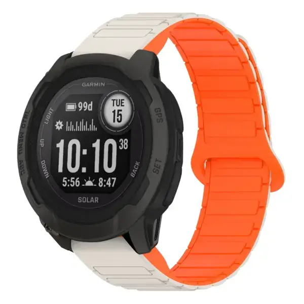 i2.g.r88.17.12 Main Beige & Orange StrapsCo MagLoop Active Watch Band Strap for Garmin Instinct 2