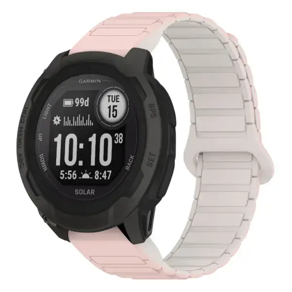 i2.g.r88.13.17 Main Pink & Beige StrapsCo MagLoop Active Watch Band Strap for Garmin Instinct 2
