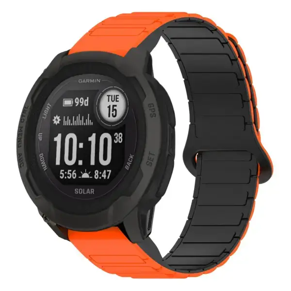 i2.g.r88.12.1 Main Orange & Black StrapsCo MagLoop Active Watch Band Strap for Garmin Instinct 2