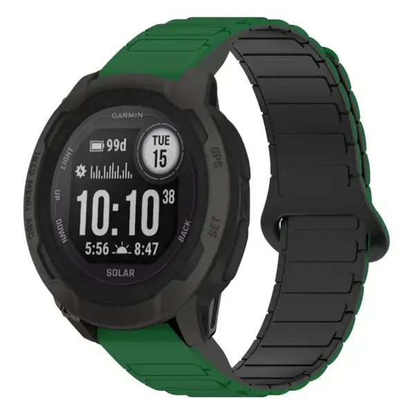 i2.g.r88.11.1 Main Green & Black StrapsCo MagLoop Active Watch Band Strap for Garmin Instinct 2