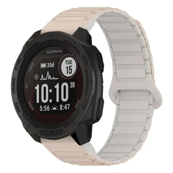 i.g.r88.17.22 Main Beige & White StrapsCo MagLoop Active Watch Band Strap for Garmin Instinct