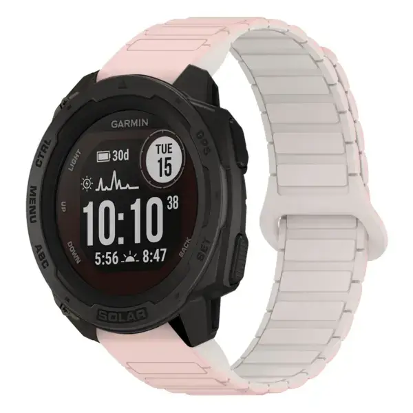 i.g.r88.13.17 Main Pink & Beige StrapsCo MagLoop Active Watch Band Strap for Garmin Instinct