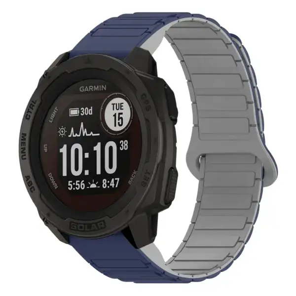 i.g.r88.5.7 Main Midnight & Grey StrapsCo MagLoop Active Watch Band Strap for Garmin Instinct