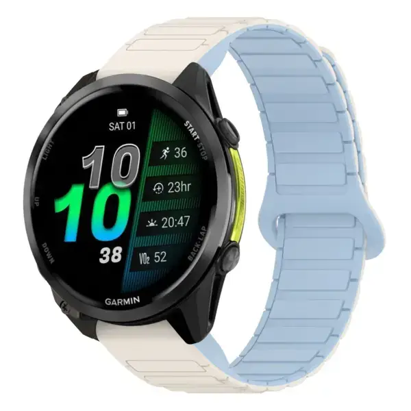 f970.g.r88.22.5 Main White & Sky StrapsCo MagLoop Active Watch Band Strap for Garmin Forerunner 970