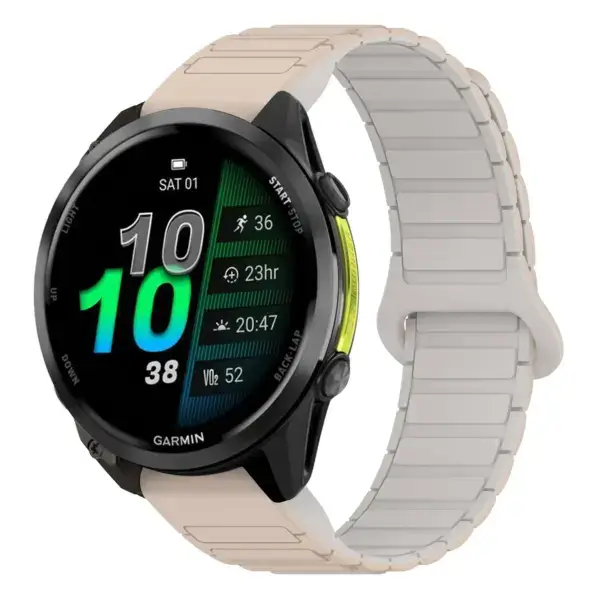f970.g.r88.17.22 Main Beige & White StrapsCo MagLoop Active Watch Band Strap for Garmin Forerunner 970