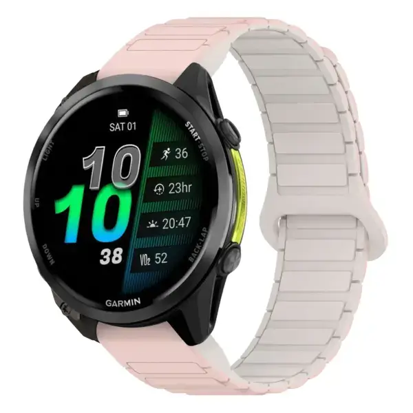 f970.g.r88.13.17 Main Pink & Beige StrapsCo MagLoop Active Watch Band Strap for Garmin Forerunner 970