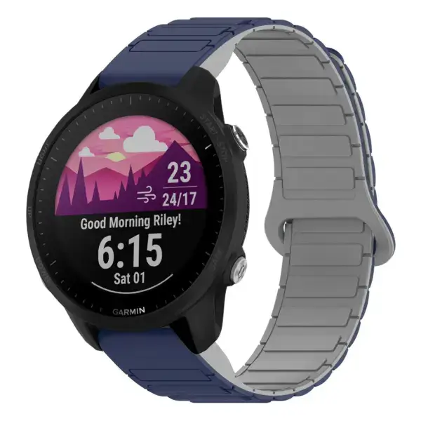 f955.g.r88.5.7 Main Midnight & Grey StrapsCo MagLoop Active Watch Band Strap for Garmin Forerunner 955